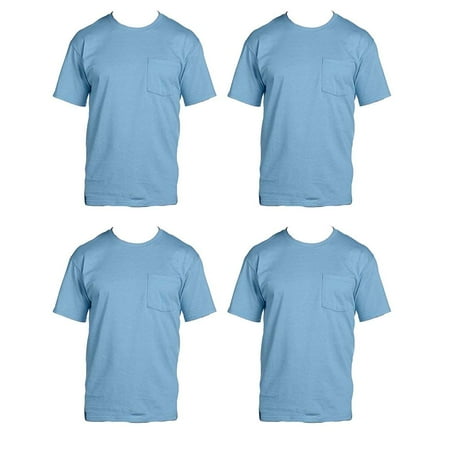 Pack Of 4 Fruit of the Loom Mens Pocket Crew Neck T-Shirt
